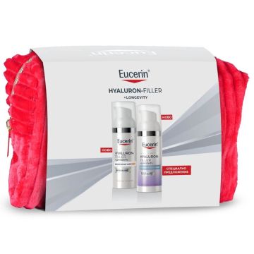 Eucerin Hyaluron-Filler+Longevity Комплект против стареене: Дневна грижа SPF30 + Нощна грижа + несесер