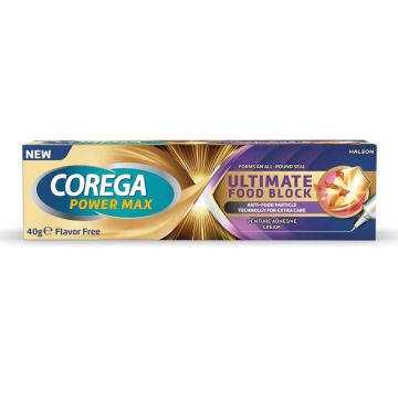 Corega Ultimate Food Block фиксиращ крем за зъбни протези 40 гр