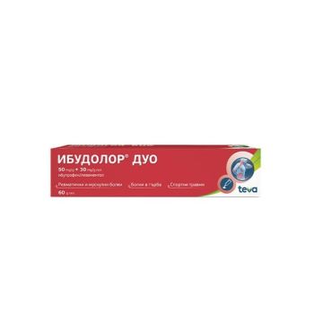 Ибудолор Дуо Гел при ревматични и мускулни болки, болки в гърба, спортни травми, невралгии 60 г Teva
