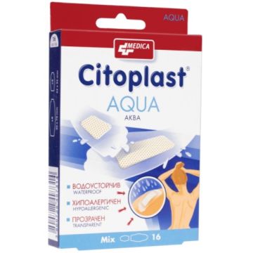 Medica Citoplast Aqua Mix Водоустойчиви лепенки за малки повърхностни рани 2 размера 16 бр