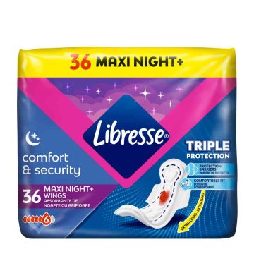 Libresse Maxi Night+ Нощни дамски перевръзки х 36 бр.