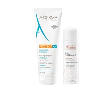 A-Derma Protect AH Възстановяващ лосион за след слънце 250 мл + Avene Термална вода спрей 50 мл Комплект 