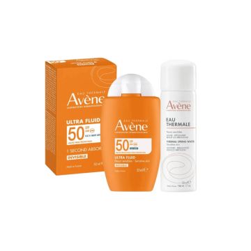 Avene Слънцезащитен Ултра флуид за лице SPF50+ 50 мл + Avene Термална вода спрей 50 мл Комплект 