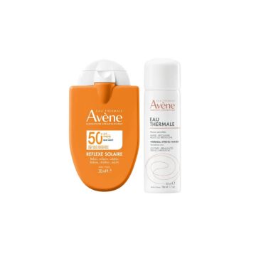 Avene Sun Reflexe Слънцезащитен флуид за лице и тяло за цялото семейство SPF50+ 30 мл + Avene Термална вода спрей 50 мл Комплект 