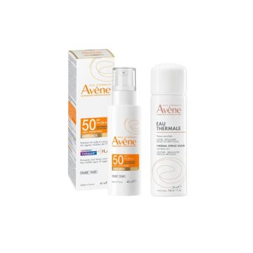 Avene Sun Слънцезащитен анти-ейдж флуид SPF50 40 мл + Термална вода спрей 50 мл Комплект