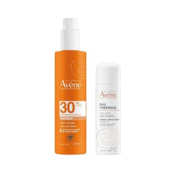 Avene Sun Слънцезащитен спрей за чувствителна кожа SPF30 200 мл + Термална вода спрей 50 мл Комплект