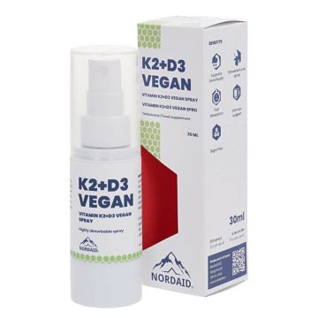Nordaid K2+D3 Vegan Spray Веган орален спрей с витамини K2+D3 30 мл