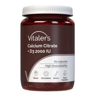 Vitalers Калций цитрат 120 мг + Витамин D3 1000IU/25 мкг х 60 капсули