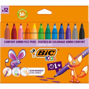 BIC Kids Флумастери Jumbo 1Г+ 12 цвята