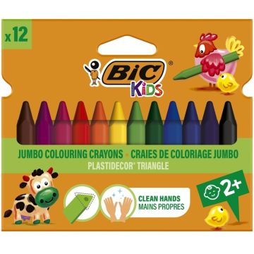 BIC Kids Plastidecor Цветни пастели 30М+ 12 цвята Комплект