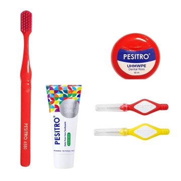 Pestiro Комплект за пътуване, червен, 6 части 