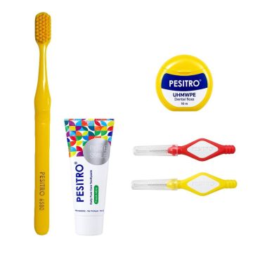 Pestiro Комплект за пътуване, жълт, 6 части 