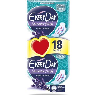 EveryDay Lavender Fresh Normal Ultra Plus Дамски превръзки с крилца х 18 бр