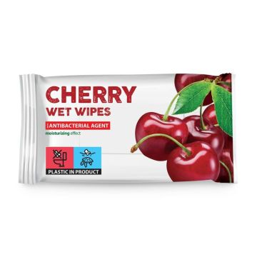 Aroma Fresh & Clean Антибактериални мокри кърпи Череша х 15 бр