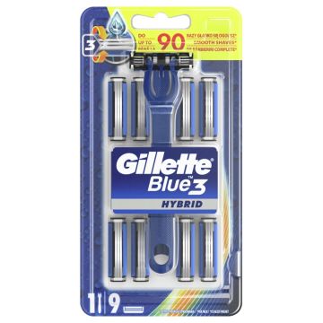 Gillette Blue 3 Hybrid Самобръсначка за мъже + резервни ножчета 1+9 бр