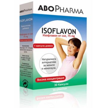 AboPharma Isoflavon Изофлавон от соя за жени в менопауза 75 мг 30 капсули
