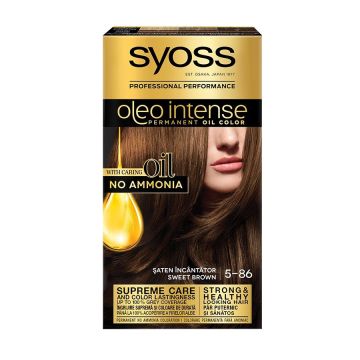 Syoss Oleo Intense Дълготрайна безамонячна крем боя за коса 5-86 Сладко кафяв