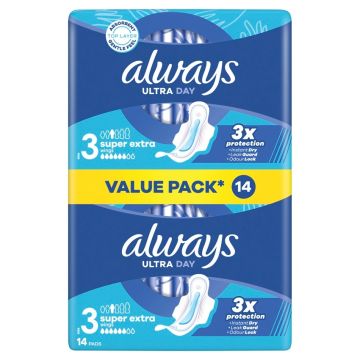 Always Ultra Day&Night Дамски превръзки Ден и Нощ х 14 бр, размер 3