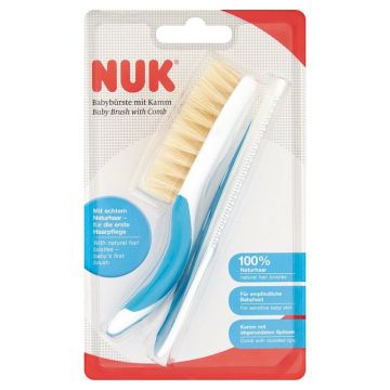 Nuk Baby Brush with Comb четка и гребен естествен косъм