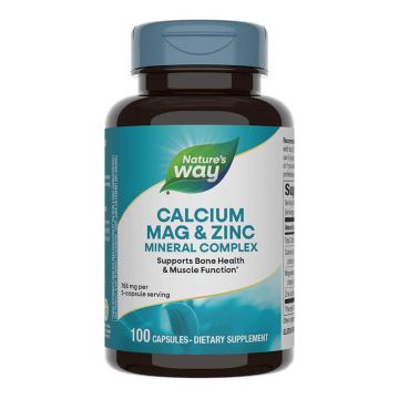 Nature's Way Calcium/Mag/Zinc Калций, магнезий, цинк 166/83/5 мг х 100 капсули