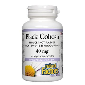 Natural Factors Black Cohosh Гроздовиден ресник - облекчава симптомите на менопауза 40 мг х 90 капсули