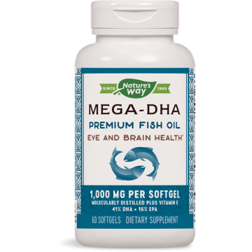 Nature's Way Mega-DHA Premium Fish Oil Рибено масло за здрава сърдечно-съдова и нервна система 1000 мг х60 софтгел капсули
