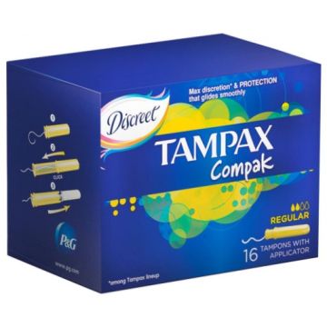 Tampax Compak Regular Дамски тампони с апликатор 16 бр Procter&Gamble