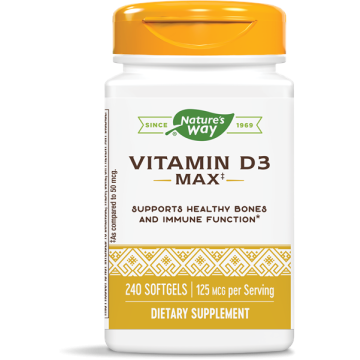 Nature's Way Vitamin D3 Max Витамин D3 за здрави кости и зъби 5000 IU х 240 софтгел капсули