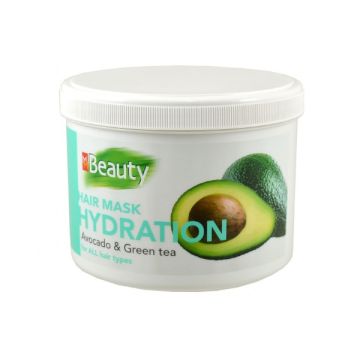 MM Beauty Хидратираща маска за всеки тип коса с масло от авокадо и екстракт зелен чай 500 мл