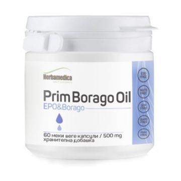 Herbamedica Prim Borago Oil Вечерна иглика и Бораго за хормоналната система 500 мг х60 V капсули