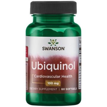 Swanson Ubiquinol Убиквинол (Биоактивен Коензим CoQ10) за здраво сърце х60 капсули