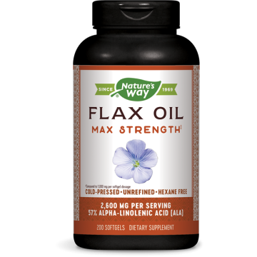 Nature's Way Flax Oil Max Strength Ленено масло 1300 мг х200 софтгел капсули
