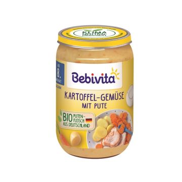 Bebivita пюре картофи, зеленчуци и пуешко без глутен 8М+ 220 гр