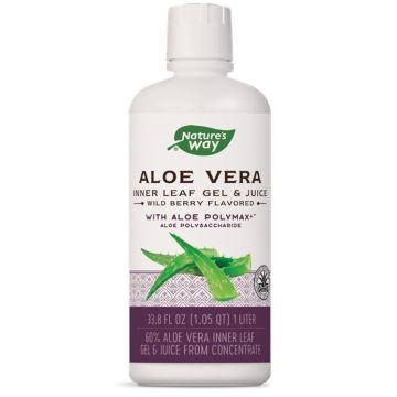 Nature's Way Aloe Vera Inner Leaf Gel/ Juice wild Berry Flavored Алое вера гел горски плодове 60% 1 литър