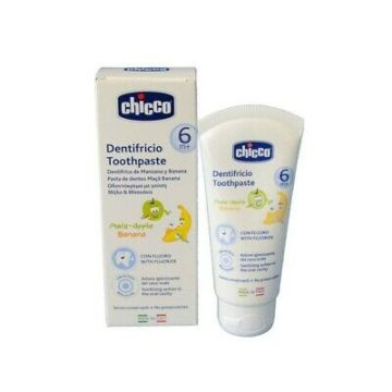 Chicco паста за зъби ябълка и банан 6М+ 50 мл