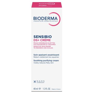 Bioderma Sensibio DS+ Успокояващ крем за чувствителна кожа със зачервявания и сквами 40 мл
