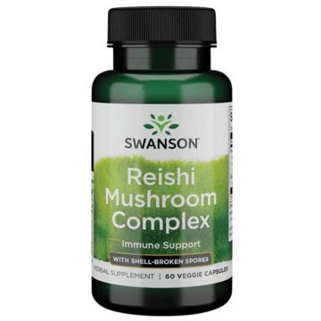 Swanson Reishi Mushroom Complex Супер Мощен Комплекс от Гъби Рейши за имунитет х60 капсули