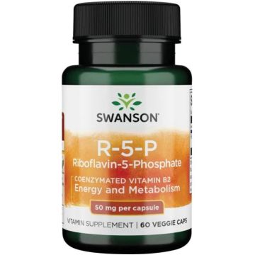 Swanson R-5-P Riboflavin-5-Phosphate Рибофлавин-5-фосфат за клетъчния енергиен метаболизъм 60 веге капсули