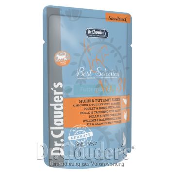 Dr. Clauder's Best Selection No31 Мокра храна с пиле, пуйка и водорасли за кастрирани котки 85 гр