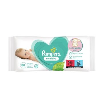 Pampers Sensitive Fragrance Free Бебешки мокри кърпички 80 бр