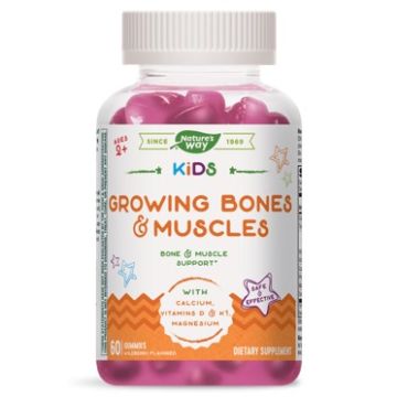 Nature's Way Kids Growing Bones & Muscles Витамини за деца за здрави кости и мускули 60 желирани таблетки