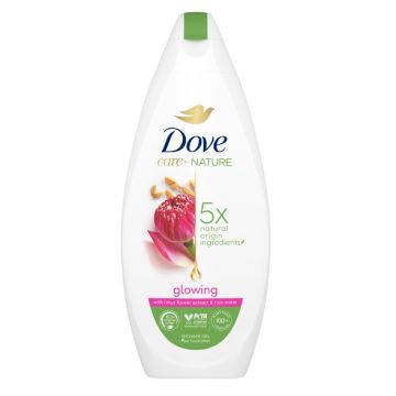 Dove Care by Nature Озаряващ душ гел за тяло с екстракт от лотос и оризова вода 225 мл