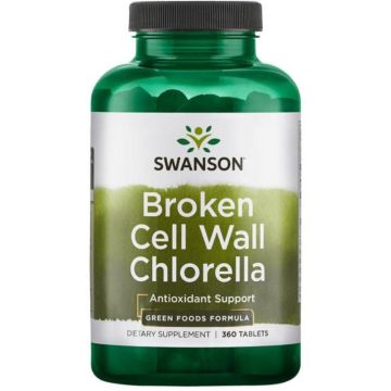 Swanson Broken Cell Wall Chlorella Хлорела с хлорофил х360 таблетки