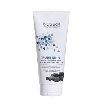 Biotrade Pure Skin Черен измивен детокс гел за лице с черен въглен 200 мл
