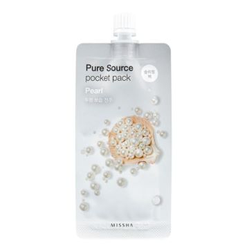 Missha Pure Source Pocket Pack Нощна озаряваща маска за лице с перлени частици 10 мл