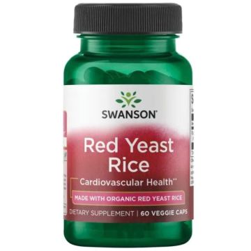 Swanson Red Yeast Rice Органичен червен дрожден ориз за сърдечно-съдовата система 60 веге капсули