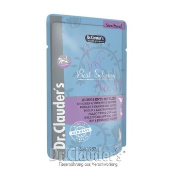 Dr. Clauder's Best Selection No33 Мокра храна с пиле, патица и водорасли за кастрирани котки 85 гр