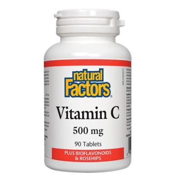 Natural Factors Vitamin C plus Bioflavonoids Шипка и Биофлавони за имунна сила 500 мг х 90 таблетки