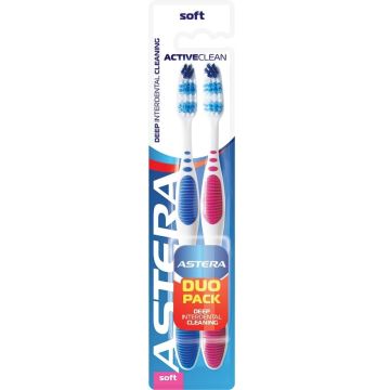 Astera Active Clean Soft Четка за зъби 1+1 Комплект