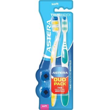 Aster Time Index Medium Четка за зъби 1+1 Комплект